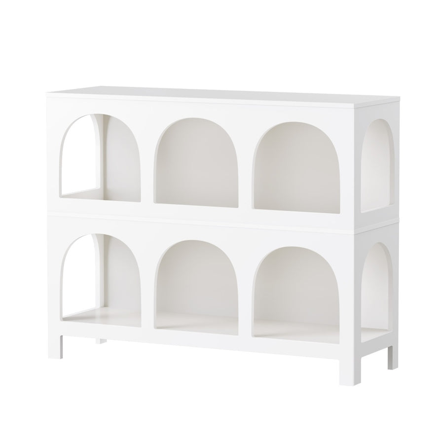 Oikiture Display Shelf Storage Stand Bookshelf White