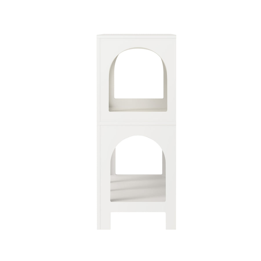 Oikiture Display Shelf Storage Stand Bookshelf White