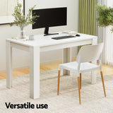 1 Artiss Dining Table and 4 Chairs Set White Wood - Top-Down View