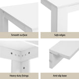 1 Artiss Dining Table and 4 Chairs Set White Wood