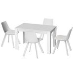 1 Artiss Dining Table and 4 Chairs Set Rectangle White