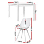 1 Artiss Dining Table and 4 Chairs Set Rectangle White, image 2