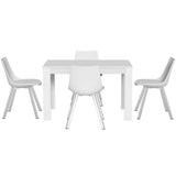 1 Artiss Dining Table and 4 Chairs Set Rectangle White - Side View