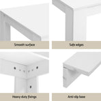 1 Artiss Dining Table and 4 Chairs Set Rectangle White, image 5
