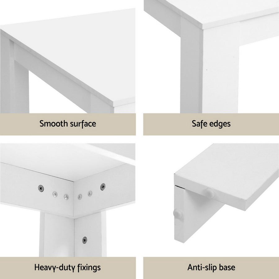 1 Artiss Dining Table and 4 Chairs Set Rectangle White, image 5