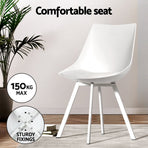 1 Artiss Dining Table and 4 Chairs Set Rectangle White, image 6