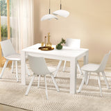 1 Artiss Dining Table and 4 Chairs Set Rectangle White - Close-Up Angle