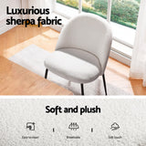 1 Artiss Dining Table and 4 Chairs Set White Sherpa - Rear View