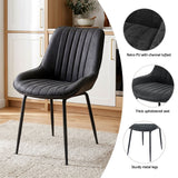 Artiss Dining Table and Chairs Set 5pcs Foldable Kitchen Furniture with 2 Drawers Black and White - Low Angle