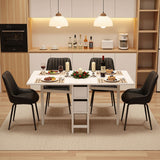 Artiss Dining Table and Chairs Set 5pcs Foldable Kitchen Furniture with 2 Drawers Black and White - Extra Image
