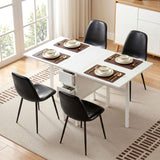 Artiss Dining Table and Chairs Set 5pcs Foldable with 2 Drawers Black and White - Top-Down View