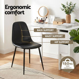 Artiss Dining Table and Chairs Set 5pcs Foldable with 2 Drawers Black and White - Close-Up Angle
