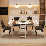 Artiss Dining Table and Chairs Set 5pcs Foldable with 2 Drawers Black and White - Extra Image