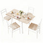 Artiss Dining Table and Chairs Set 5pcs Foldable Kitchen Furniture Natural White