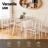 Artiss Dining Table and Chairs Set 5pcs Foldable Kitchen Furniture Natural White - Top-Down View