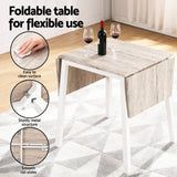 Artiss Dining Table and Chairs Set 5pcs Foldable Kitchen Furniture Natural White - Rear View