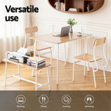 Artiss Dining Table and Chairs Set of 4 Bench Kitchen Furniture Natural and White - 45-Degree Angle