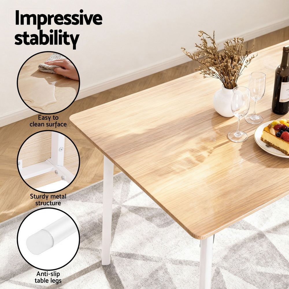 Artiss Dining Table and Chairs Set of 4 Bench Kitchen Furniture Natural and White