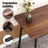 Artiss Dining Table and Chairs Set of 4 Bench Kitchen Furniture Rustic Brown - Rear View
