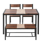 Artiss Dining Table and Chairs Set of 4 Bench Kitchen Furniture Rustic Brown