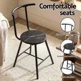 Artiss Dining Table Set 3PC Bistro Kitchen Storage Wine Rack Black Marble Style - Close-Up Angle