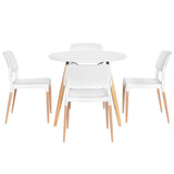1 Artiss Dining Table and 4 Chairs Set Round White