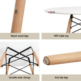 1 Artiss Dining Table and 4 Chairs Set Round White - 45-Degree Angle
