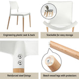 1 Artiss Dining Table and 4 Chairs Set Round White - Rear View