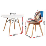 Artiss Dining Table and 4 Chairs Set DSW White