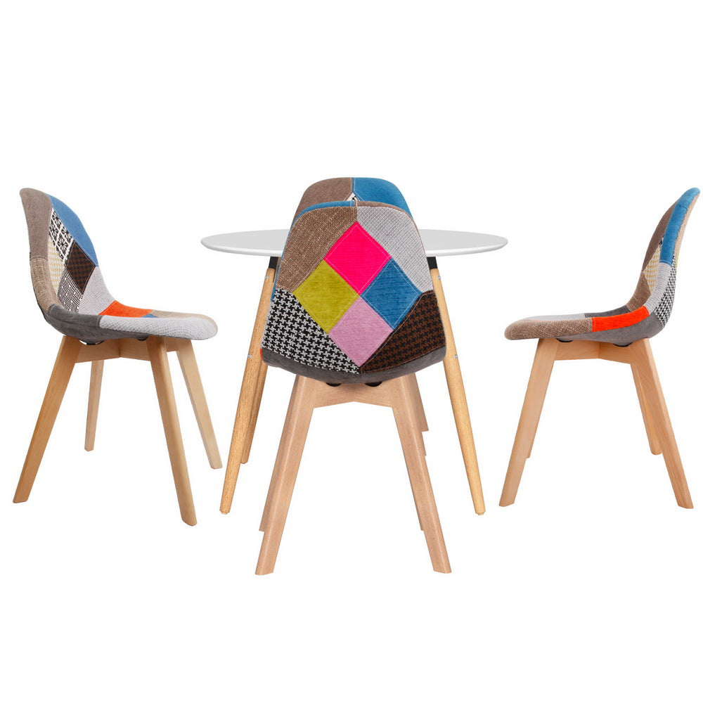 Artiss Dining Table and 4 Chairs Set DSW White