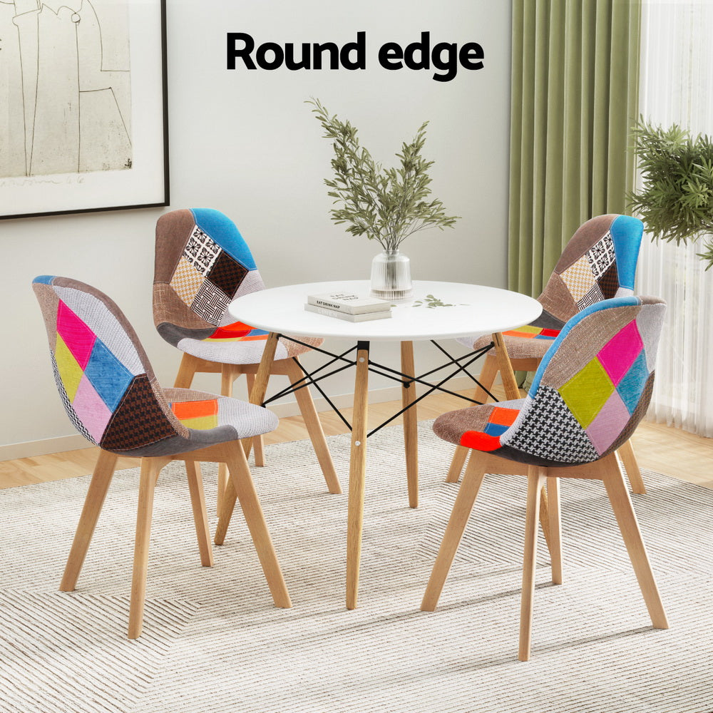 Artiss Dining Table and 4 Chairs Set DSW White