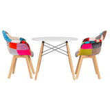 1 Artiss Dining Table and 2 Chairs Set DSW 90cm - Side View