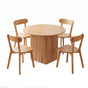 1 Artiss Dining Table and 4 Chairs Set Natural Timber