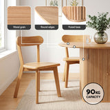 1 Artiss Dining Table and 4 Chairs Set Natural Timber - Rear View