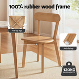 1 Artiss Dining Table and 4 Chairs Set Natural Timber - Close-Up Angle