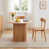 1 Artiss Dining Table and 4 Chairs Set Natural Timber - Low Angle
