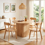 1 Artiss Dining Table and 4 Chairs Set Natural Timber - Extra Image