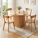 1 Artiss Dining Table and 4 Chairs Set Natural Timber - Extra Image