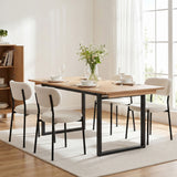 Artiss 200cm Extendable Dining Table Set with 4x Dining Chairs Sherpa White - 45-Degree Angle