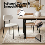Artiss 200cm Extendable Dining Table Set with 4x Dining Chairs Sherpa White - Rear View