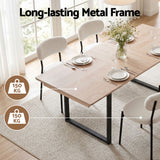 Artiss 200cm Extendable Dining Table Set with 4x Dining Chairs Sherpa White - Low Angle