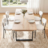Artiss 200cm Extendable Dining Table Set with 4x Dining Chairs Sherpa White - Extra Image