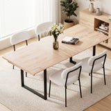 Artiss 200cm Extendable Dining Table Set with 4x Dining Chairs Sherpa White - Extra Image