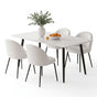 1 Artiss Dining Table and 4 Chairs Set White Marble Style