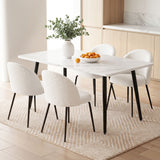 1 Artiss Dining Table and 4 Chairs Set White Marble Style - Extra Image