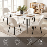 Artiss Dining Table and Chairs Set 5pcs Kitchen Furniture Marble White - Top-Down View