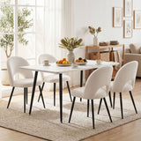 Artiss Dining Table and Chairs Set 5pcs Kitchen Furniture Marble White - Close-Up Angle