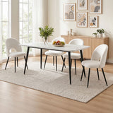 Artiss Dining Table and Chairs Set 5pcs Kitchen Furniture Marble White - Low Angle