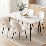Artiss Dining Table and Chairs Set 5pcs Kitchen Furniture Marble White - Extra Image