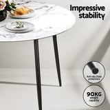 1 Artiss Dining Table and 4 Chairs Set Marble White - 45-Degree Angle